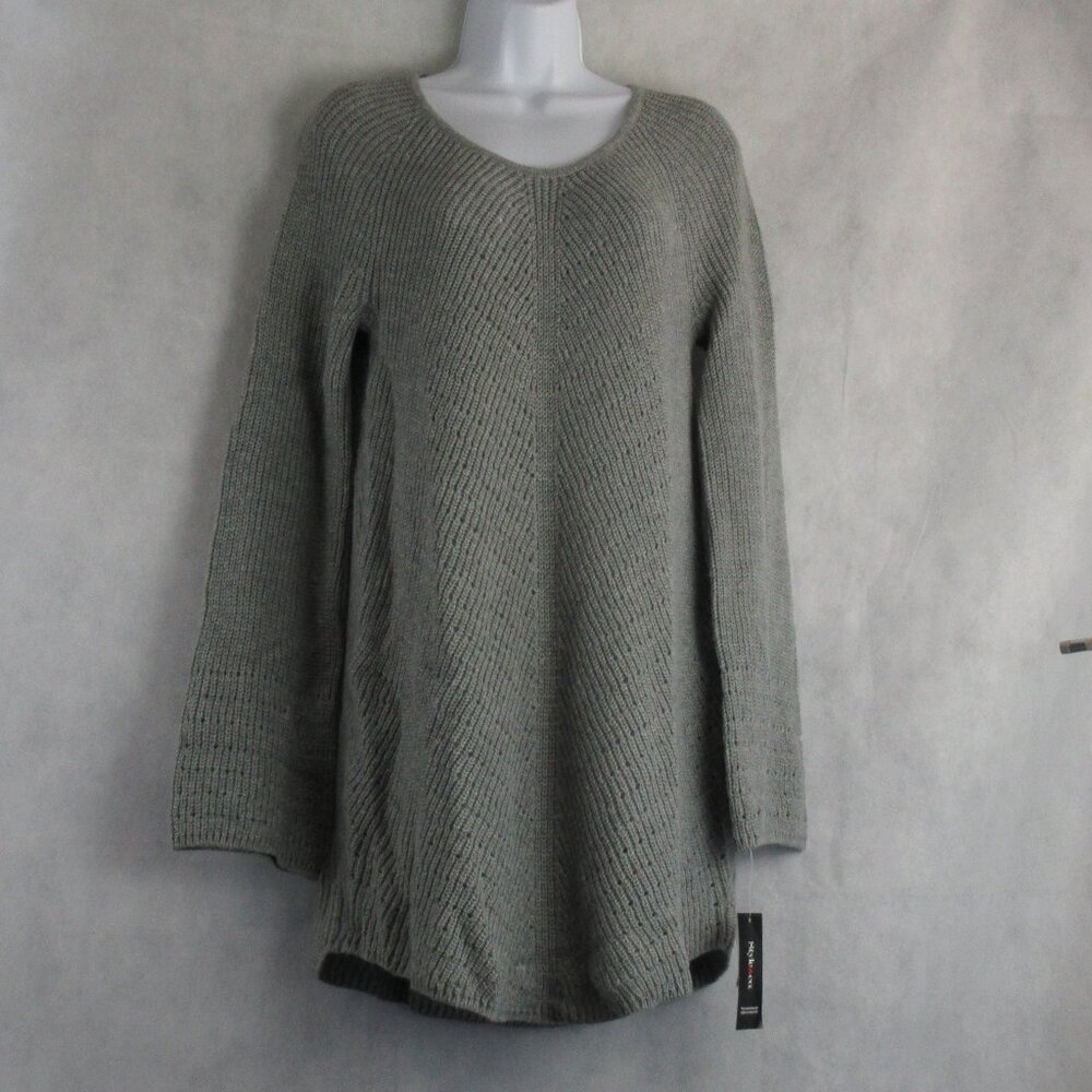 Style & Co. Women's Scoop-Neck Pullover Tunic Sweater, Gray, Small